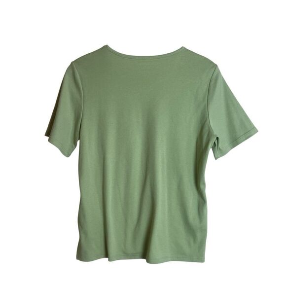3 for $30! Allison Daley green short sleeve shirt - Picture 5 of 6